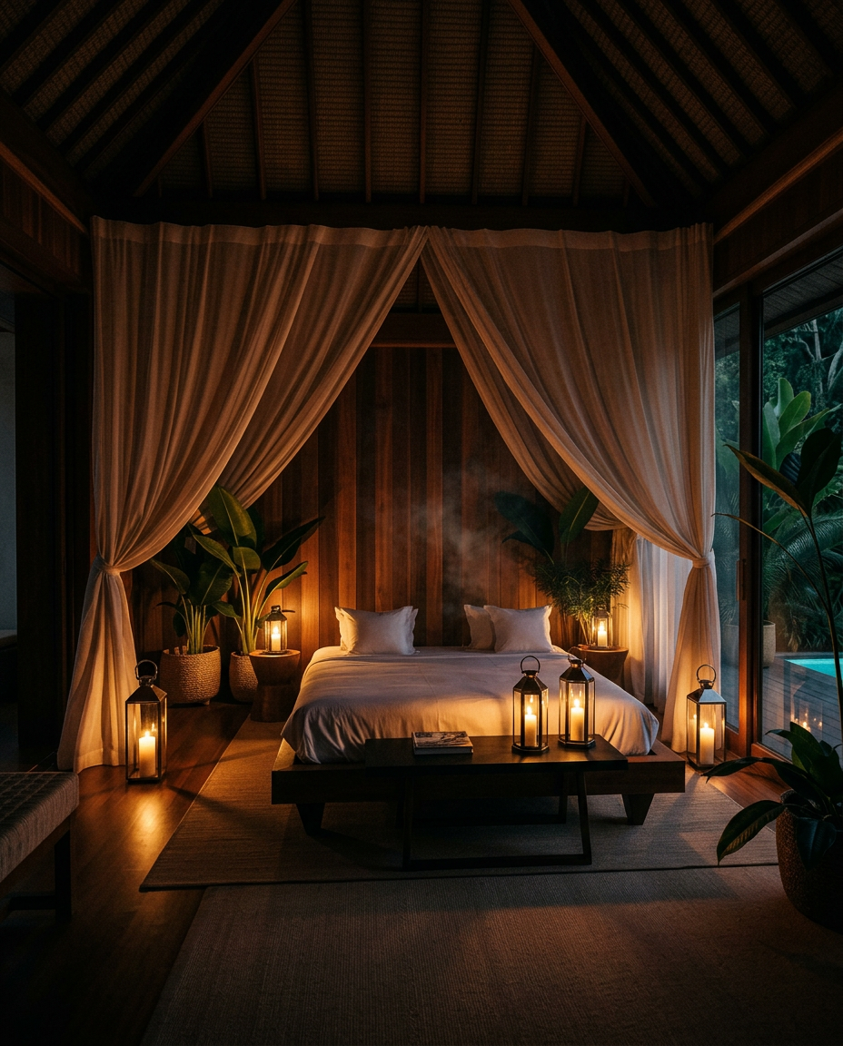 Bali suite atmospheric lantern-lit angle