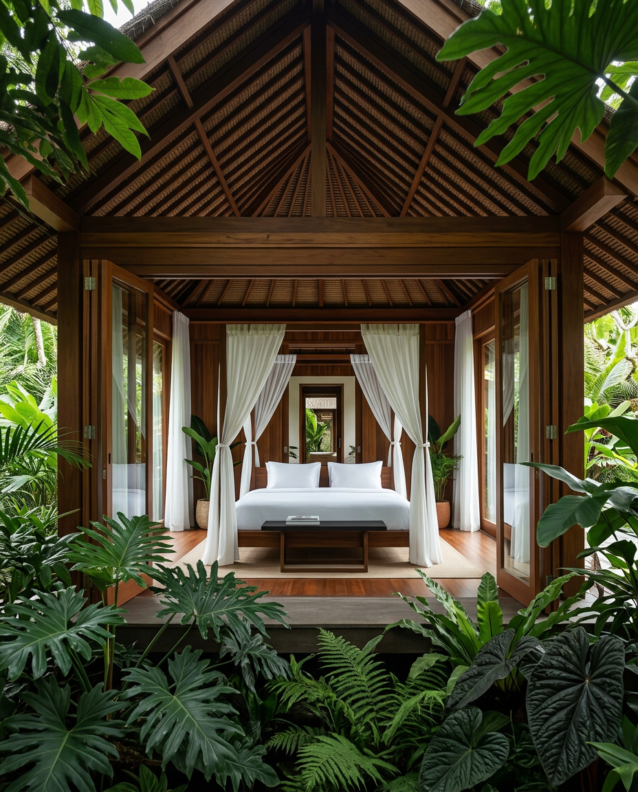 Bali suite photographed from the garden side