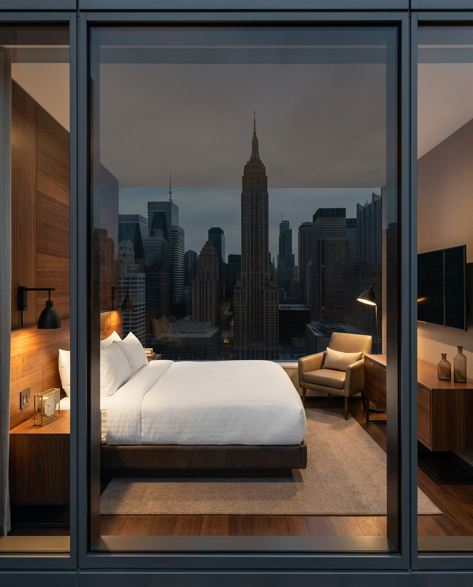 New York suite photographed from the window side